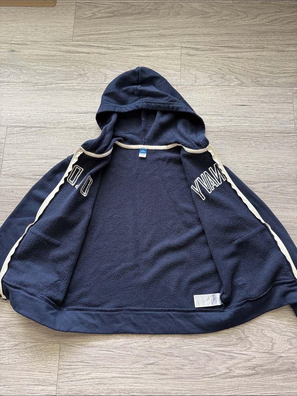 Old Navy Boys' Navy Zip-Up Hooded Sweatshirt Size L - Picture 3 of 4